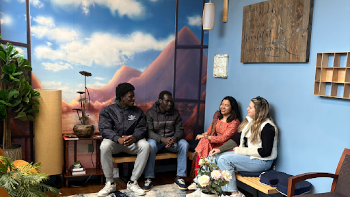 Group of students in reflection space